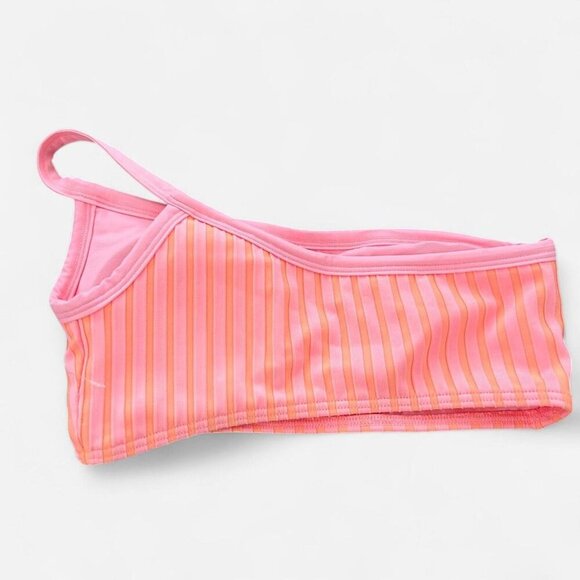 L*space axel pink orange ribbed knit one shoulder bikini top small NEW - Picture 4 of 6